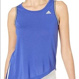 Adidas‎ Athletic Sleeveless Tank Blue White small